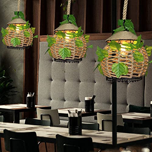 Lustre géométrique corde de chanvre suspension vintage bistrot - 6