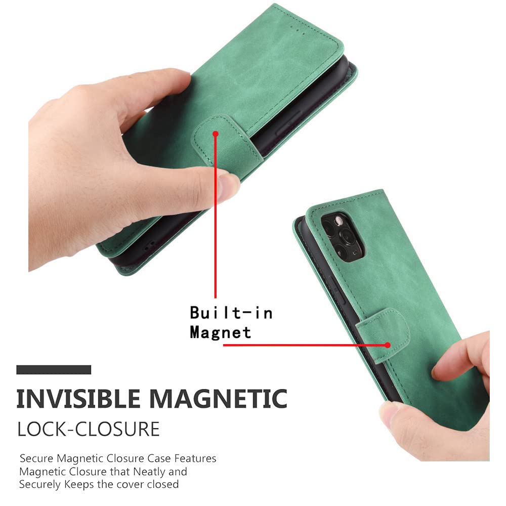 DESSEN Cover Per Honor X8a, con Slot per Schede e Funzione di Supporto, Custodia in Pelle PU Premium Stile Portafoglio con Chiusura Magnetica. Verde