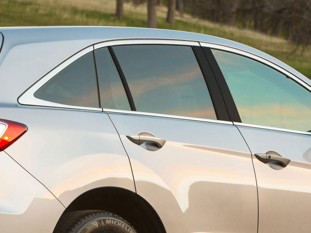 Rvinyl Pillar Post Pre Cut Window Trim Kits in Gloss Black Compatible with Acura RDX 2013-2018 - Adhesive Backs