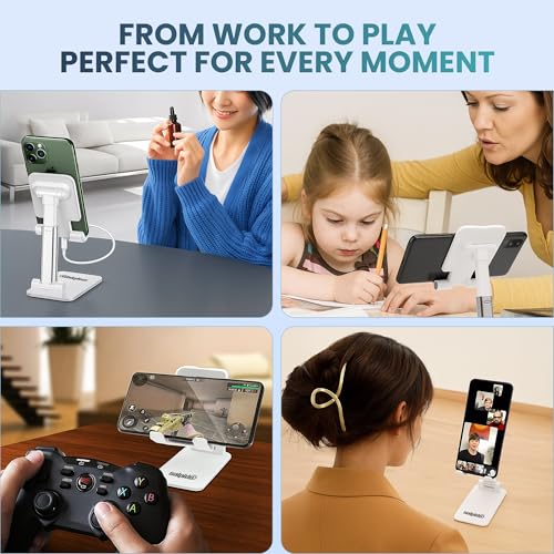 Image of SL-22 Adjustable Mobile Stand for Desk, Folding Mobile Stands, Portable and Flexible Mobile Holder with Universal Compatibility, Stable & Solid Table Mobile Stand, Hands-Free Viewing
