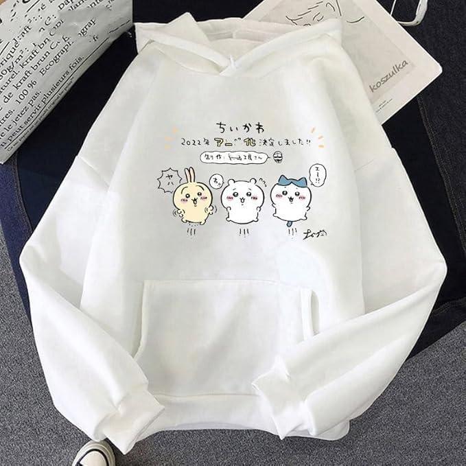 Image of PDK Fashion Anime Couple Print Long Sleeves Winter Hoodie with Front Pocket Men's & Women's Sweater