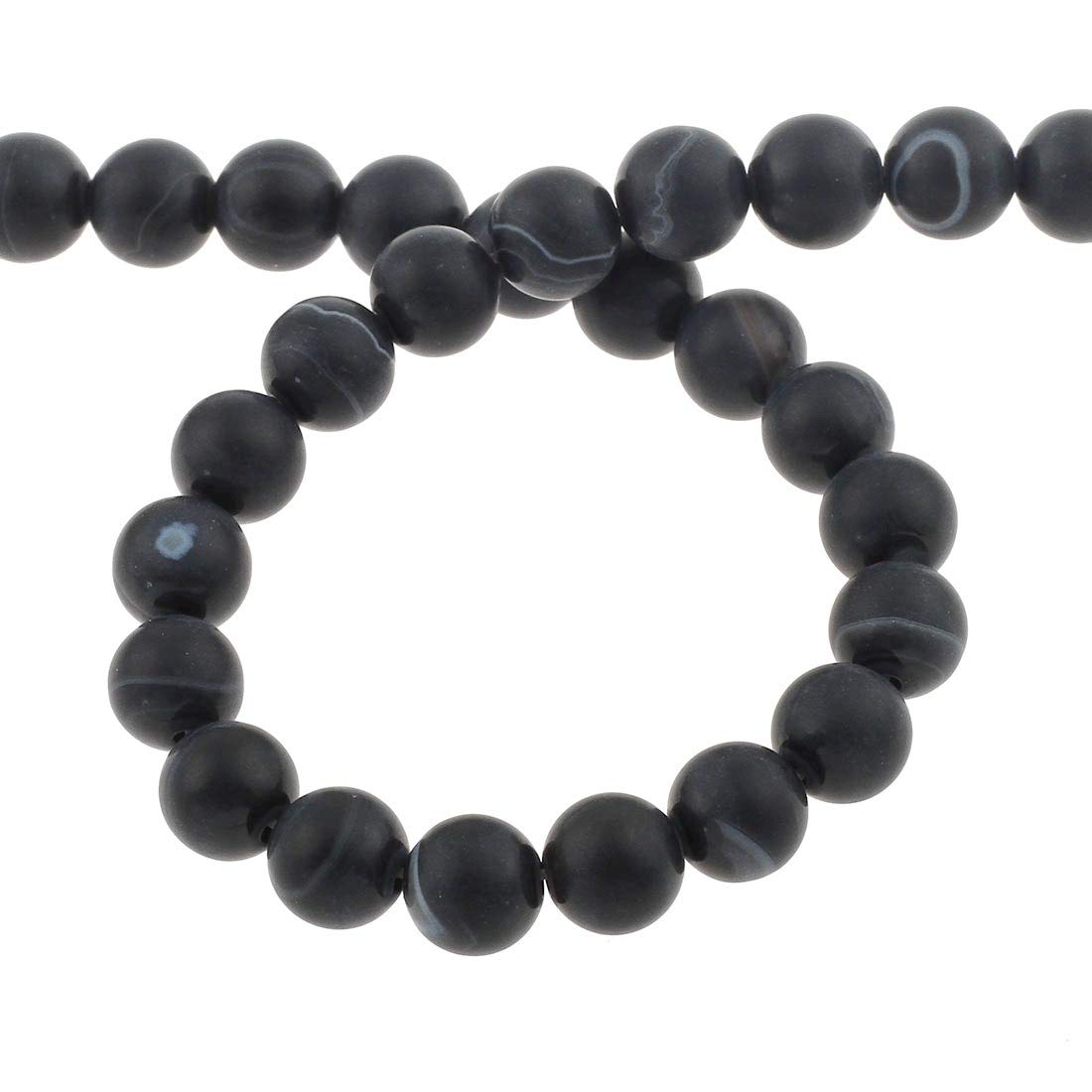 Perles En Agate Rubanée Naturelle – Diamètre 4 Mm (lot De 25) – Finition Polie Marron – Pour Création Bijoux, Bracelets, Colliers – Trou 1 Mm - 3