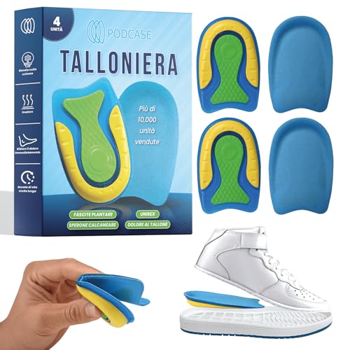 Set Di 4 Talloniere In Silicone Plantare Ortopedico Per Correggere Fascite Plantare E Spina Calcaneare - Solette Gel Unisex Per Tallonite E Spina Calcaneare (Dimensioni (35-40))