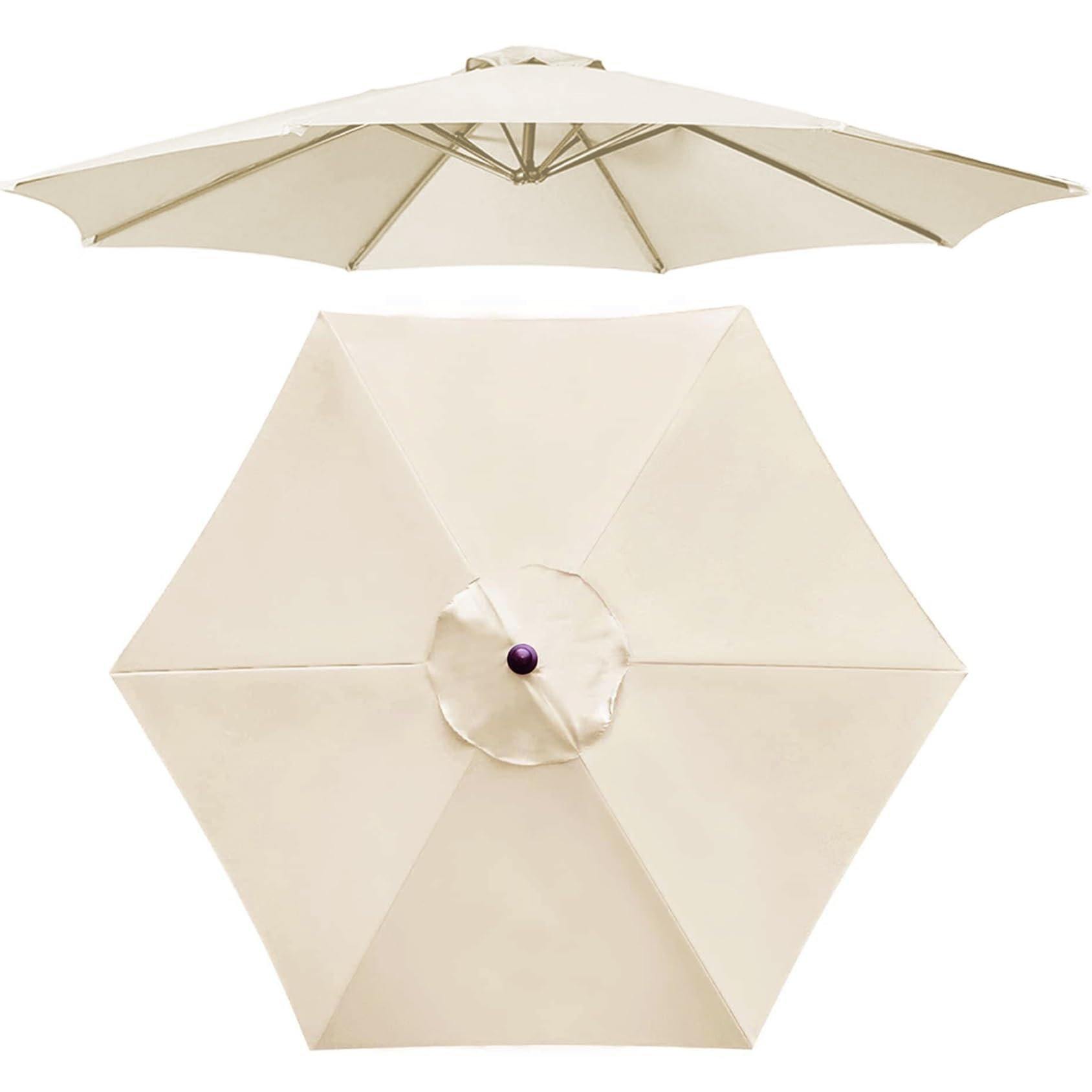 200cm/270cm/300cm (6 Arms/8 Arms) Umbrella Replacement Cloth Replacement Parasol Canopy Replacement Parasol Fabric Cover For Patio Sun Umbrella, Market Table Umbrella (Canopy Only)(Color:White,Size:8