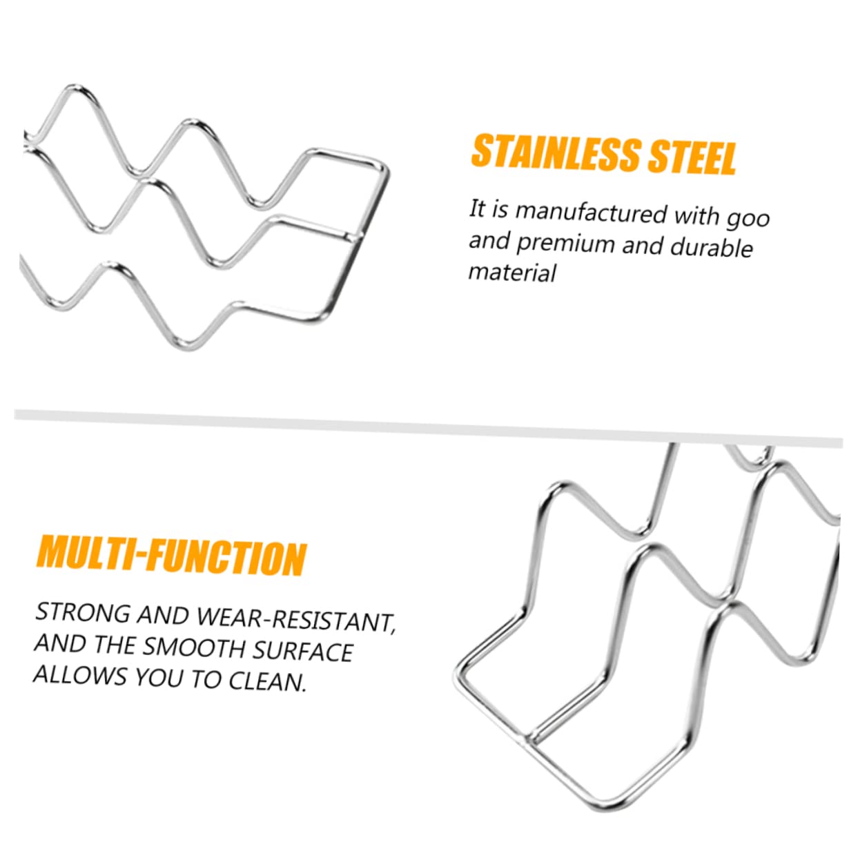 SOLUSTRE Stainless Steel Taco Holder Rack Wave Shaped Design for Home Restaurant Use for Tacos Pancakes Hot Dogs and More Baking Tool for Parties and Gatherings