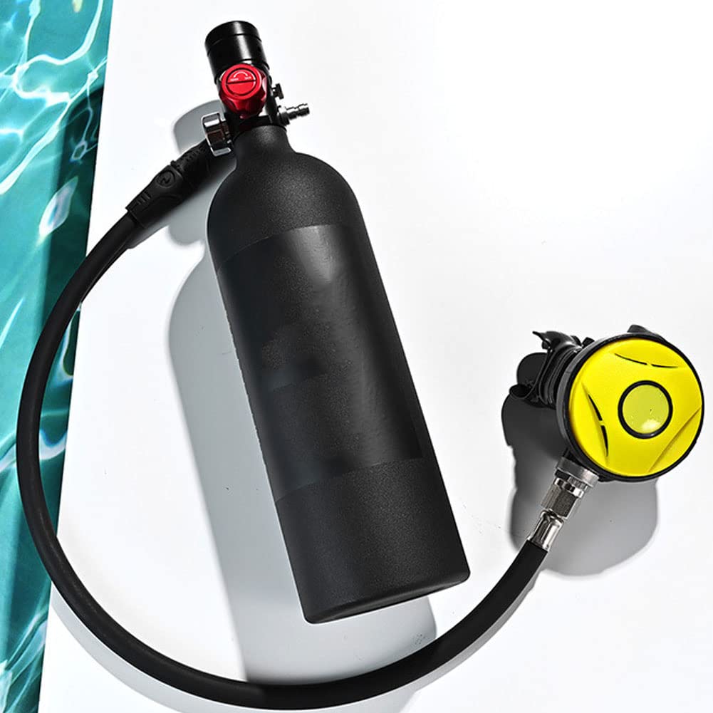 Tanque de Buceo, Mini Equipo de Buceo portátil de 1 l, Cilindro de Buceo, Cilindro de oxígeno, Cilindro de Buceo con Capacidad de 15 a 20 Minutos, Dispositivo de respiración subacuática