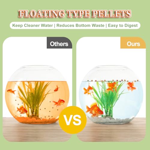 Goldfish Fish Food Floating Pellet - Color Enhancing with Antarctic Krill Spirulina Balanced Diet for Pond Tank Fish Promotes Growth Clear Water, 12oz - Image 3