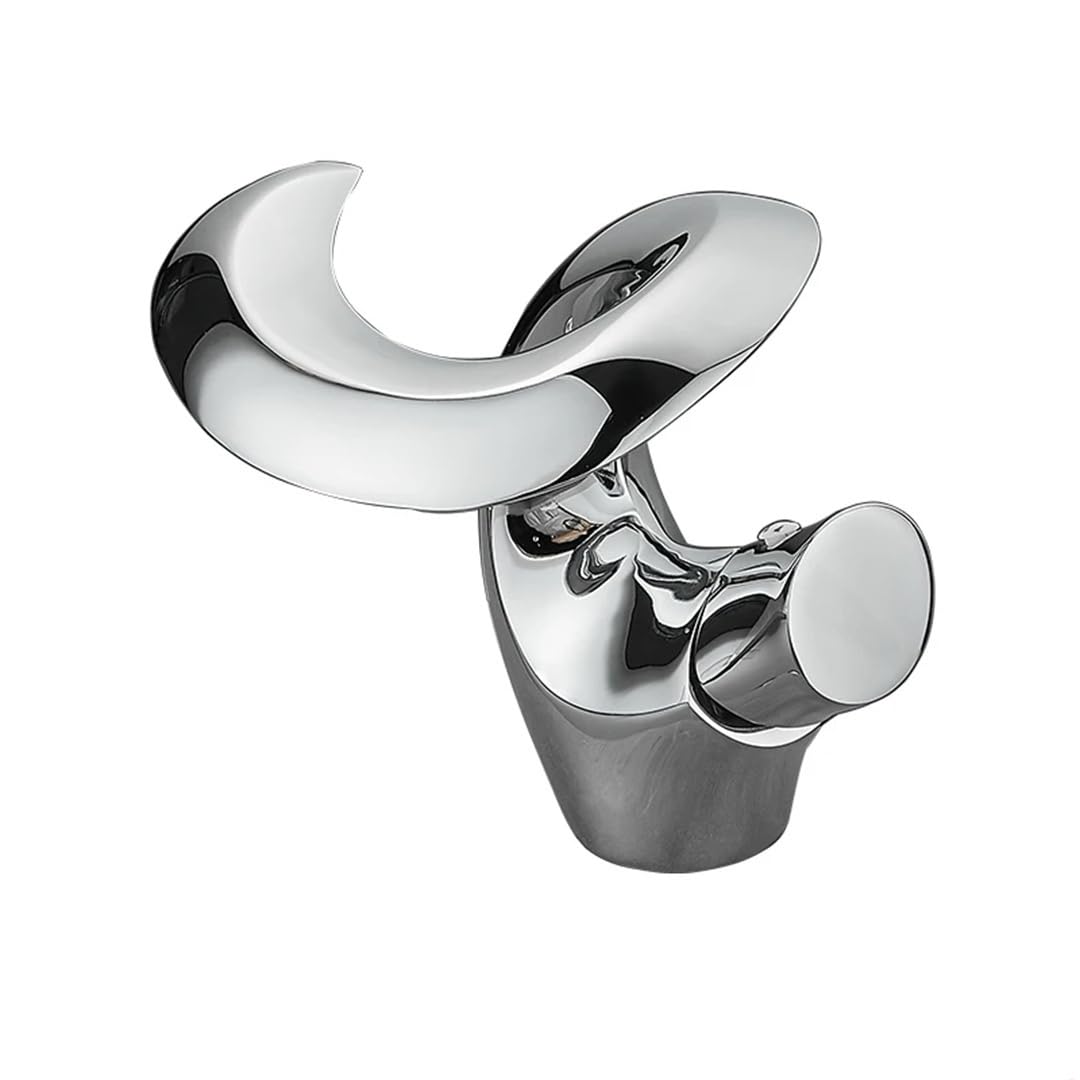 Robinet de lavabo eau chaude et froide chromé style vintage pour vasque de salle de bain