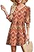 WIHOLL Summer Dresses for Women 2025 V Neck 3/4 Sleeve Spring Dresses Casual Womens Beach Vacation Fashion Boho Tops Sundresses Mini Sun Dress Vestidos De Verano para Mujer 2025 Resort Wear L