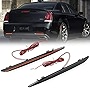 NSLUMO LED Rear Bumper Reflector Lights for 2015-2022 Chrysler 300 300C 300S Red Led Tail Driving Parking Lamps 88-SMD LED Reflector Upgrade Light Kit Smoked Lens