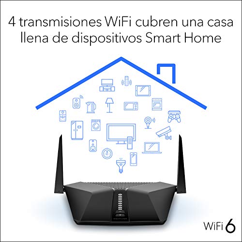 NETGEAR-Nighthawk-RAX40-Router-AX4-WiFi-6-4-Stream-AX3000-Velocidad-Inalambrica-Hasta-3-Gbps-hasta-100-m2-de-cobertura-y-20-dispositivos