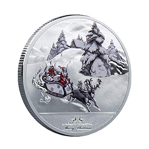 Merry Christmas Santa Claus Commemorative Collection Coin,Happy New Year (D)