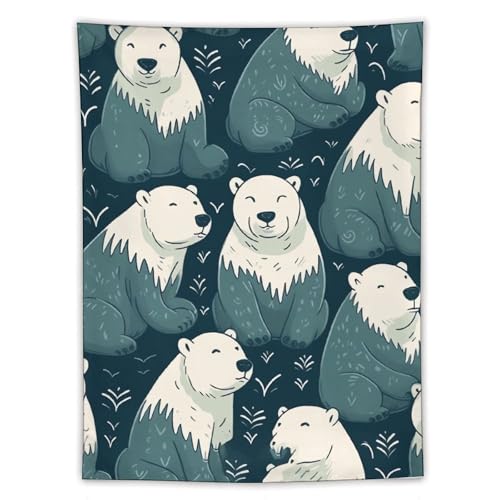 Tapisserie murale ours polaire jolie deco esthetique chambre et dortoir