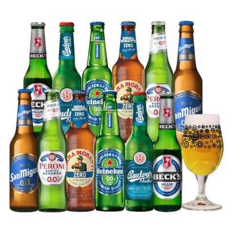 European Alcohol Free Lager Mixed Case with Glass Cover
