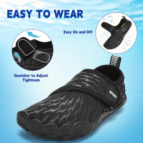 Image of Kids Water Shoes Boys Girls - Wide Toe Box Quick Dry Barefoot Shoes Breathable Non Slip Aqua Athletic Sneakers for Swim Beach Pool Kayak Hiking Sand Walking Travel Essentials (Little Kid /Big Kid)
