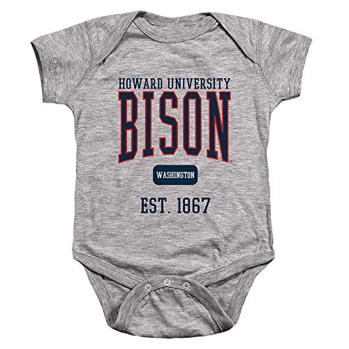 Howard University Official Est. Date Unisex Infant Snap Suit for Baby,Athletic Heather, 24 Months