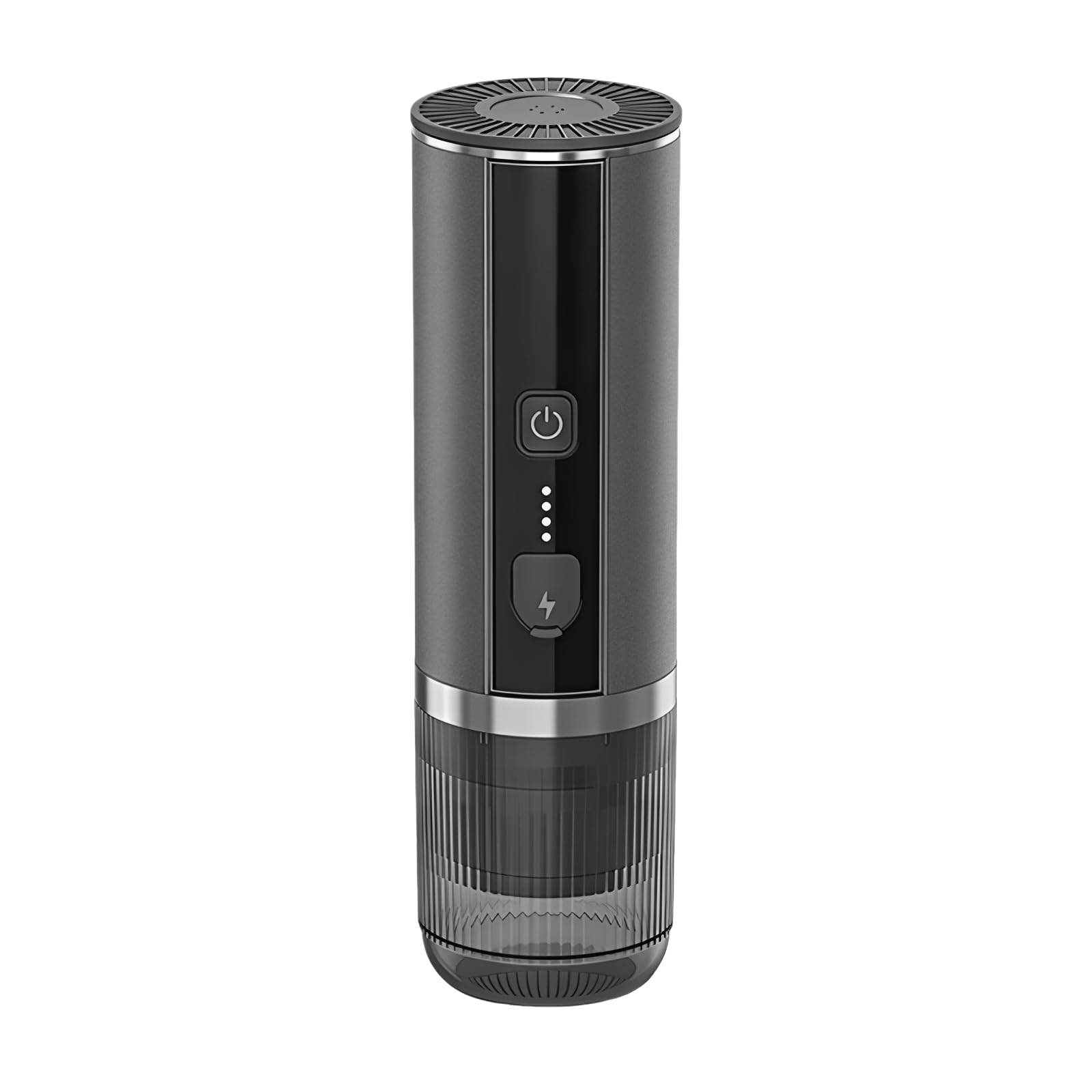 Macchina per espresso portatile, piccola, a batteria, USB-C, macchina per espresso | 20 bar, riscaldamento 4 min, 5 tazze, capsule e polvere, per ufficio, campeggio, grigio