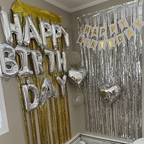 Image of Biapian Silver Heart Balloons, 10PCS Valentines Balloons 18inch Love Foil Balloons for Helium Birthday Decorations for Valentines Day, Wedding, Birthday, Baby Shower