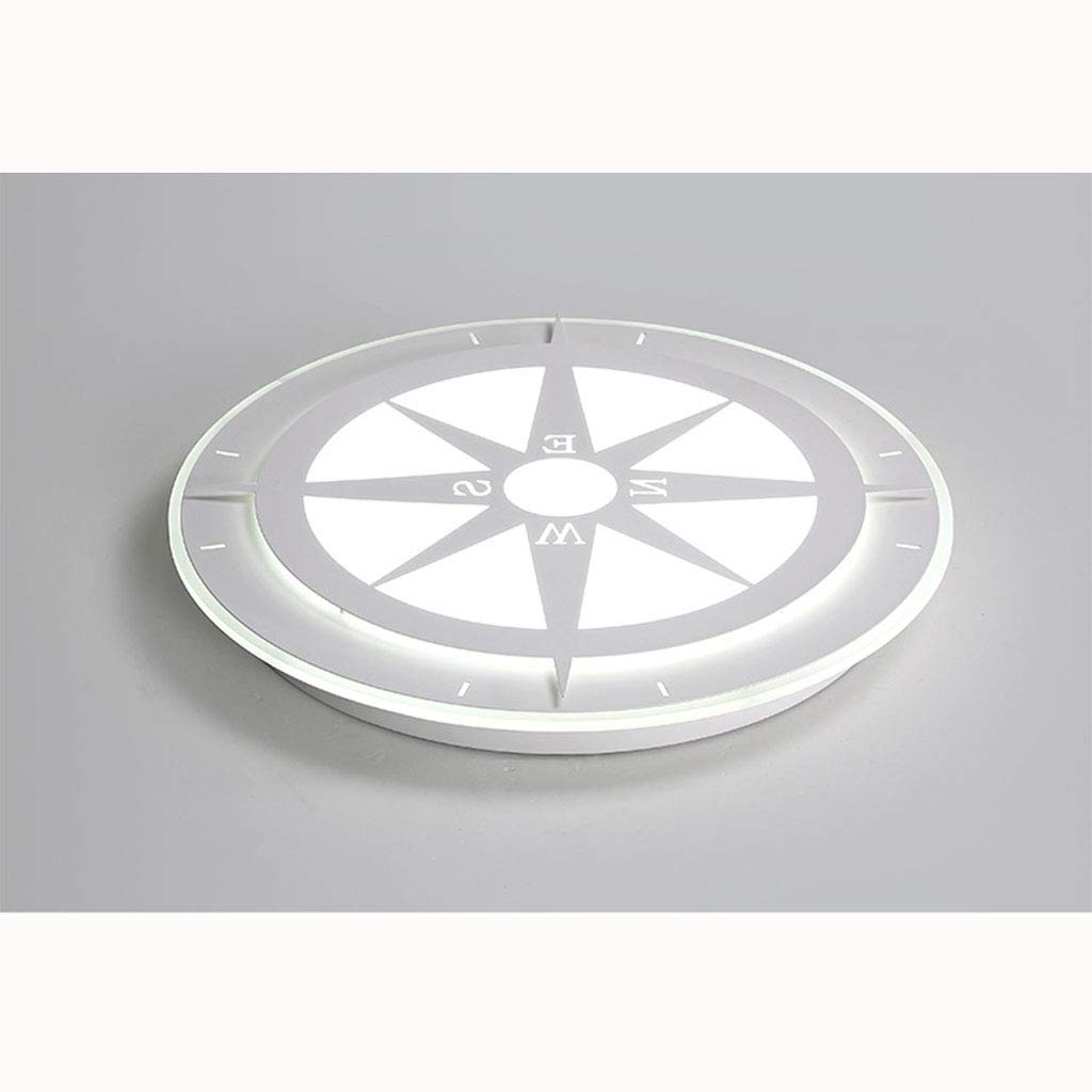 Lampa sufitowa LED z pilotem zdalnego sterowania, możliwość ściemniania, lampa do pokoju dziecięcego, dla chłopców i dziewczynek i pomieszczeń powitania, światło, energia, światło, kompas, pielęgnacja, lampa dla dzieci, metal, lampa sufitowa, 62 cm, 40 W