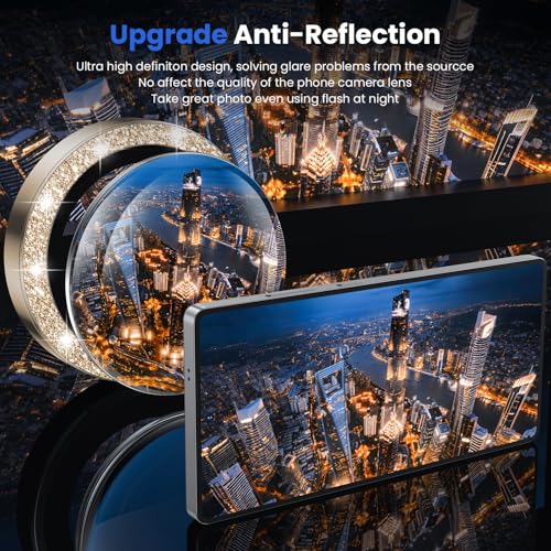 Image of WSKEN for Samsung Galaxy S25 Ultra Camera Lens Protector - Ultra Thin | Case Friendly, 9H Shatterproof Tempered Glass, Anti Scratch Metal Circle, Camera Screen Protector Cover Accessories, Glitter