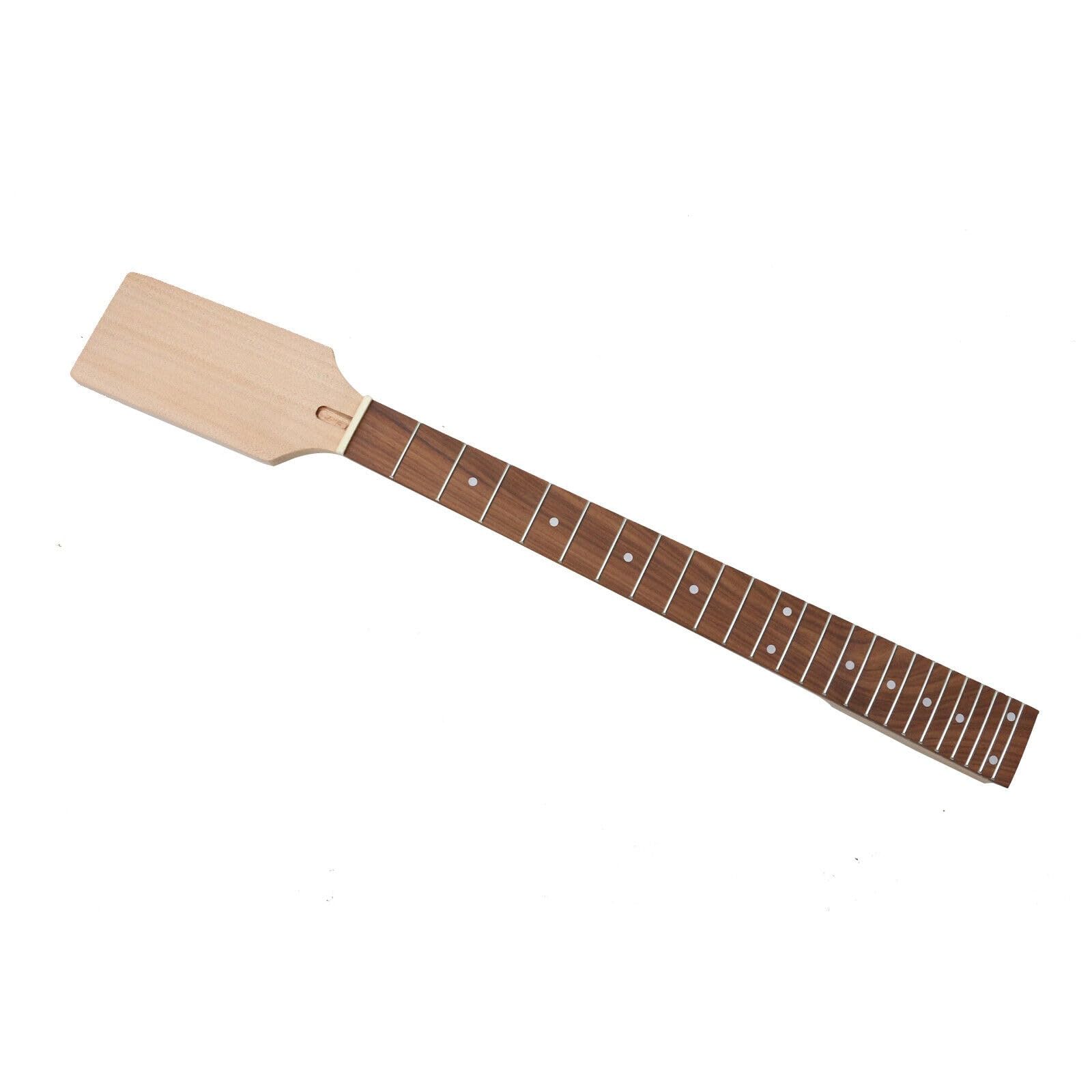 YoungMonic New 24 Fret Guitar Neck 24.75 Inch Mahogany Rosewood Fretboard Dot Inlay Bolt On (24 Fret 24.75 Inch)