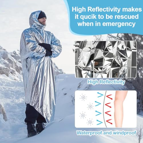 NJCXOLA Rettungsdecke, Rettungsdecke Silber, Notfalldecke für Erste Hilfe, Für Camping Und Outdoor (210 X 160cm,3pcs)