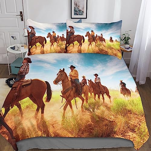 Parure de lit cowboy en microfibre premium avec housse de couette robuste pour ado