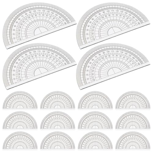 Set 24 pcs de transportadores plásticos de 180 grados miniatura 1