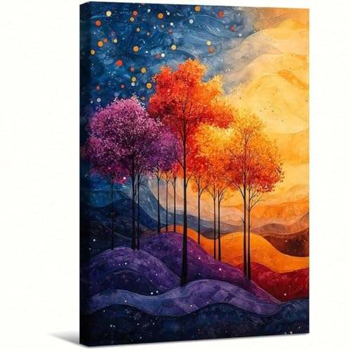 Art mural sur toile peinture de paysage abstrait cadre 80x120 cm TONGYINLI