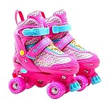 ➶Entrenador efectivo: Los niños pueden usar estos patines para el entrenamiento básico de iluminación y practicar todos los días para que los niños se enamoren de este deporte y se destaquen en las competiciones escolares.