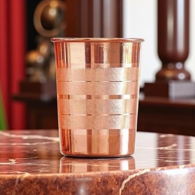 Brocca D'Acqua In Rame Con 2 Caraffe In Vetro Brocca E Bicchiere Per Bere
