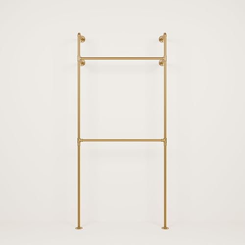 Miniatura 9 de pamo Perchero Industrial de Tubería para Ropa – Sistema de Armario Negro Montado en la Pared en Acero con Recubrimiento en Polvo – 41.4 pulgadas