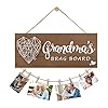 Cisyino mothers day fathers day grandparent day christmas birthday gifts for grandma grandpa from grandchildrengrandkids picture board for photos collage grandma with white heart  urban country home decor