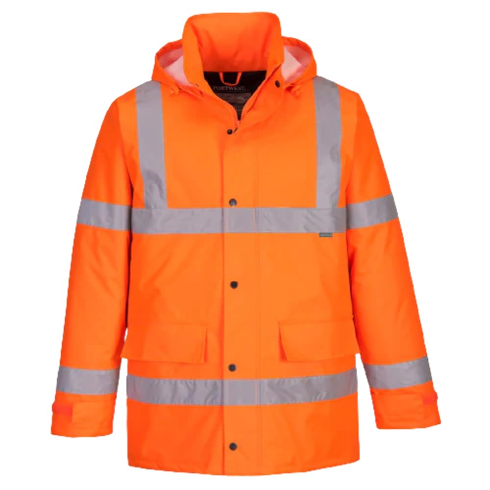 Portwest Men's Orange Hi-Vis Safety Traffic Workwear Jacket 6XL (S460orr6xl)