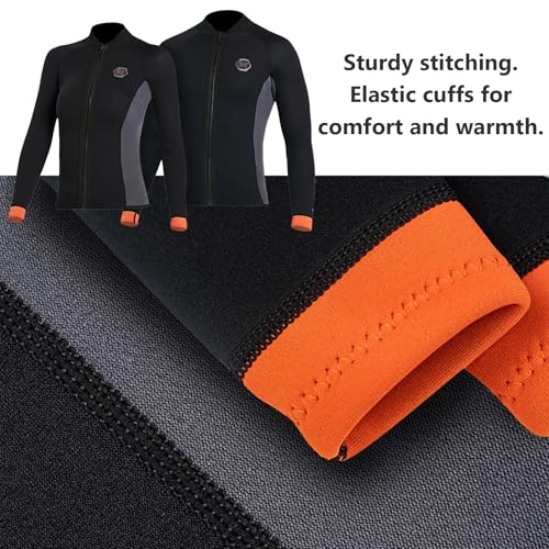 Chaqueta de neopreno 3 mm para hombre y mujer, manga larga, traje para deportes acuáticos, buceo, snorkel, surf y natación miniatura 4