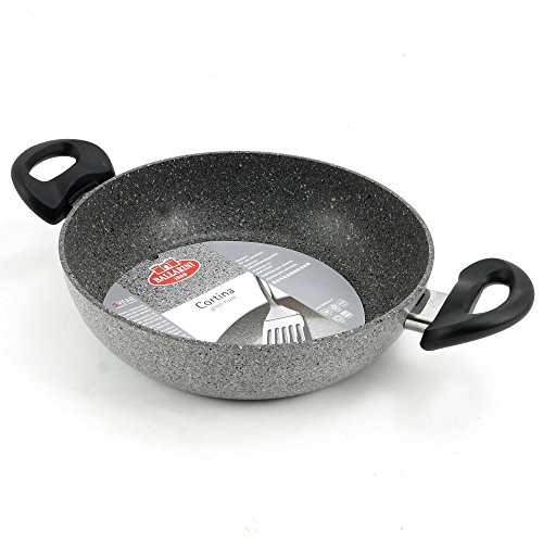 Ballarini Cortina Granitium Tegame 2 Maniglie, Alluminio, Grigio Puntinato, 24 cm