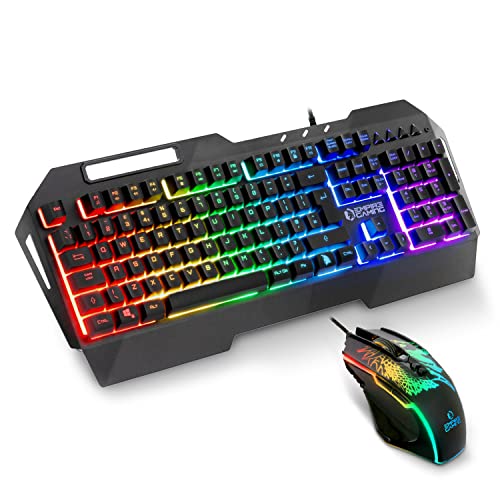 EMPIRE GAMING - Drak Fury Keyboard and Mouse Pack English – Smartphone Holder - 19 Anti-Ghosting...