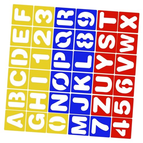 HOMSFOU 1Juego Plantillas De Letras y Números Para Pintar Plantillas De Alfabeto y Números Letras Números Herramientas De Dibujo Para Colores Aleatorios