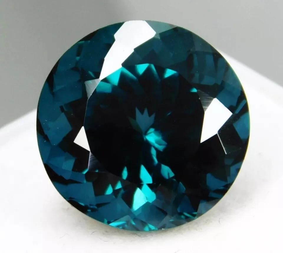 Certified 10.5 Ct Natural Greenish Blue Indicolite Tourmaline Round Cut Gemstone