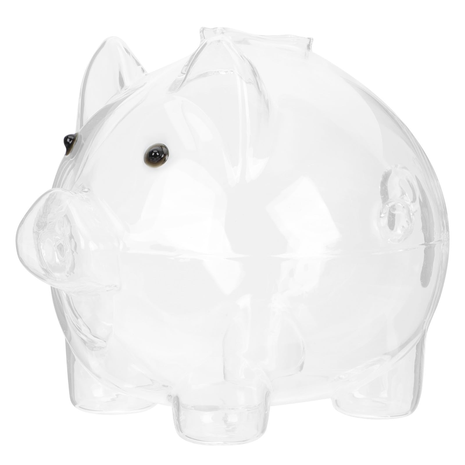Tirelire cochon en verre de grande capacité au fond plat