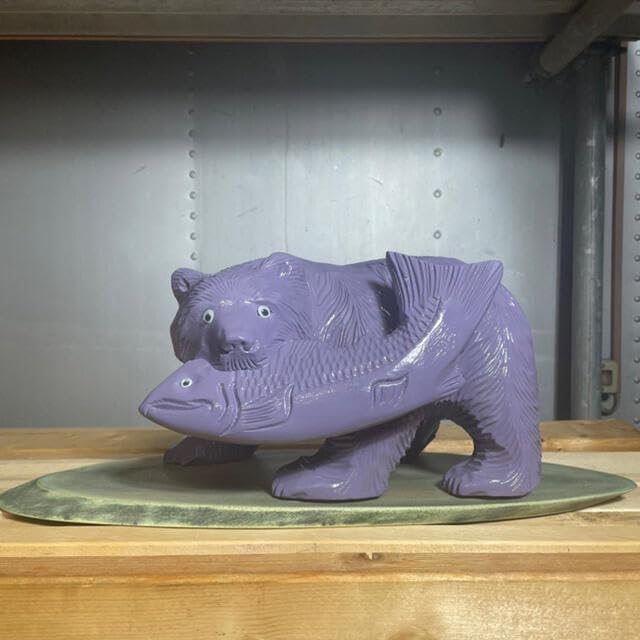 Amazon.co.jp: 木彫り熊 プーさん 北海道 オリジナル 一点物  