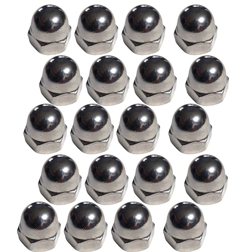 M4 Dome Nuts Marine Grade Acorn Style in A4 Stainless Steel 316 Corrosion Resistant Fasteners (Pack of 20)