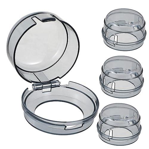 RORPOIR Oven Cover 4 Pack Stove Knob Covers Hard to Open Design for Boys and Girls Safety