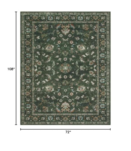 Tapete Decorativo Floral Verde 6'x9' Hedlive miniatura 2