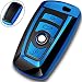 COMPONALL Key Fob Cover for BMW, Key Fob Case for BMW 1 3 4 5 6 7 Series X3 X4 M5 M6 GT3 GT5 Remote Control Key Premium Soft TPU Anti-dust Full Protection Blue