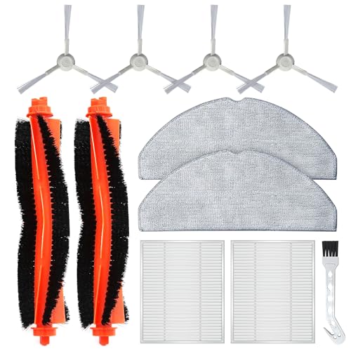 Kit de 11 Kit De Repuestos Compartible con Xiaomi S20 (D106) Aspiradora Robot Vacuum: 2 Cepillos Principal, 4...