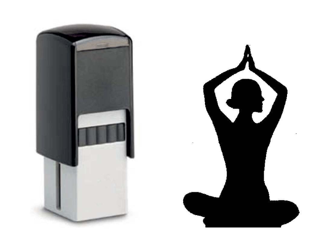 Dekolando Gray Reiki Loyalty Card Stamp With Yoga Motif 10 X 10 Mm Bonus Card Sale Loyalty Yoga Health Spa