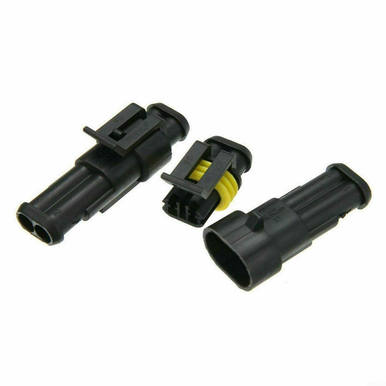 Kit di connettori a 2 poli (10 paia) per auto, moto, barche e roulotte, impermeabile, compatibile con cavi da 0,75 a 1,50 mm², 14 A/24 V, alloggiamento in plastica con contatti in rame