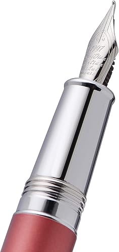 Vista 28 de Asvine Hongdian 620 Pluma estilográfica de metal azul punta extra fina pluma clásica pluma oficina escritura con caja de metal