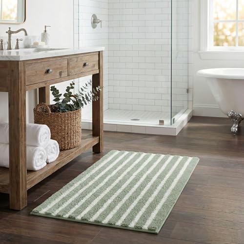 GRANNY SAYS Striped Bathroom Rugs Non Slip, 16' x 24', Bath Rugs for Bathroom Washable, Bath Mats...